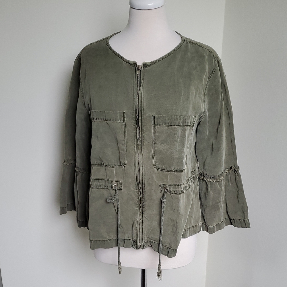 EUC Army Olive Green 3/4 Sleeve Jacket By Sanctuary Sz M